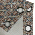 thumbnail image 5 of Ambesonne East Grommet Curtain, Flora Themed Squares, 50" x 63", Dark Blue Burgundy, 5 of 6