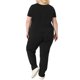 thumbnail image 3 of Conjunto de 2 piezas para mujer de tallas grandes Agnes Orinda, camiseta de manga corta con escote en V y pantalones deportivos joggers 1X Negro, 3 of 6