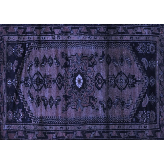 Ahgly Company Indoor Rectangle Persian Blue Traditional Area Rugs, 5' x 8'