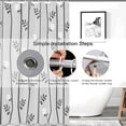 thumbnail image 4 of Grey White Shower Curtain 72x72in, Branch Floral Shower Curtains set for bathroom with 12 Hooks, Minimalist Elegant Fabric Stall Bath Curtain,Waterproof Fabric,Weighted Hem, Machine Washable, 4 of 5