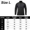 thumbnail image 2 of Camisas deportivas activas de secado rápido para hombres con cremallera de un cuarto de manga larga para correr Tops sudadera al aire libre (negro), 2 of 5