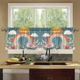 thumbnail image 4 of Yayeee Kitchen Curtains Tier Set of 2 Light Filtering 57"x24" Over Sink Window Panels, Blue Rainbow, 4 of 7