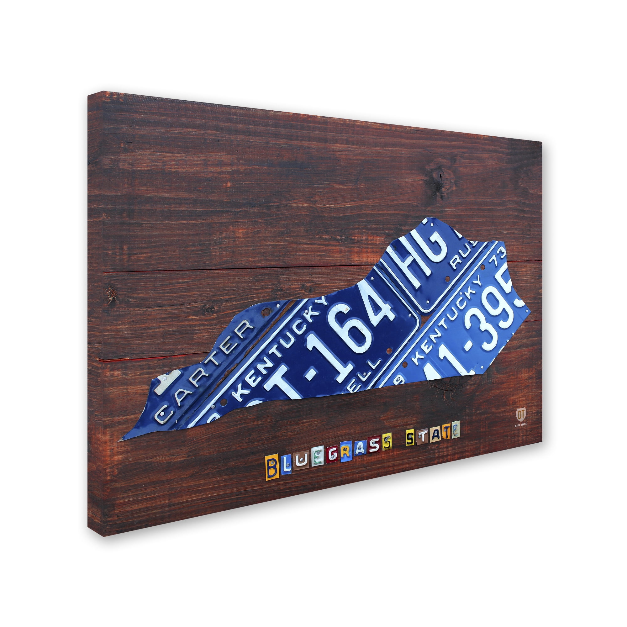 Trademark Fine Art 'Kentucky License Plate Map' Canvas Art by Design Turnpike