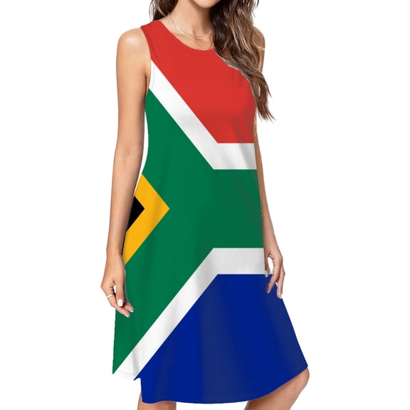 South African Flag Dress Elegant Party Dresses Evening Dresses Women Dress Sleeveless Dress Ladies Dresses