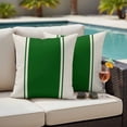 thumbnail image 4 of Green Vintage Outdoor Waterproof Pillow Covers, Geometric Stripes Simple Lines Decorative Square Throw Pillowcase Sofa Cushion Sham for Patio/Couch/Chair, 24"x24" 2 Pack, 4 of 8