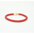 thumbnail image 4 of Genuine Braided Leather Bracelet With Stainless Steel Magnetic Clasp, Red, 4 of 4