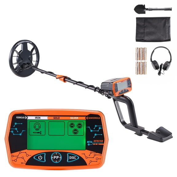 KFFKFF Metal Detector for Adults, 8" High-Precision Gold Finder, Waterproof Search Coil with Display, Headphones, 3 Modes, Adjustable Length, Ideal for Gold and Treasure Hunting