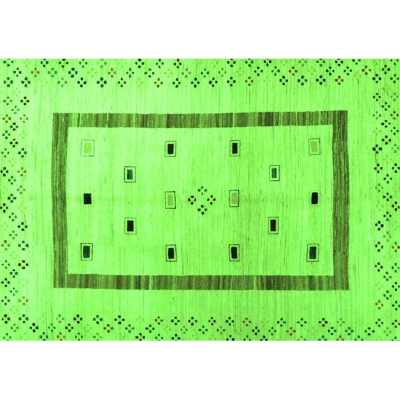Ahgly Company Indoor Rectangle Solid Green Modern Area Rugs, 3' x 5'
