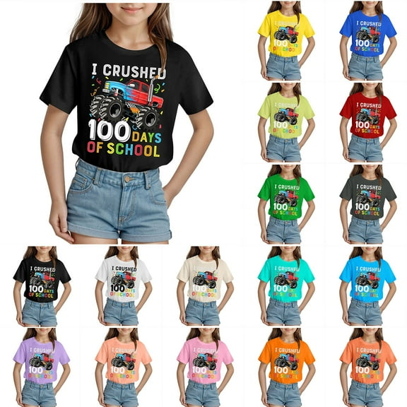 100 Days of School Shirt for Toddler School T Shirt Kids Happy 100th Day Tshirt Boys Girls Gift Tees Tops 100 Days of School Shirt Girls