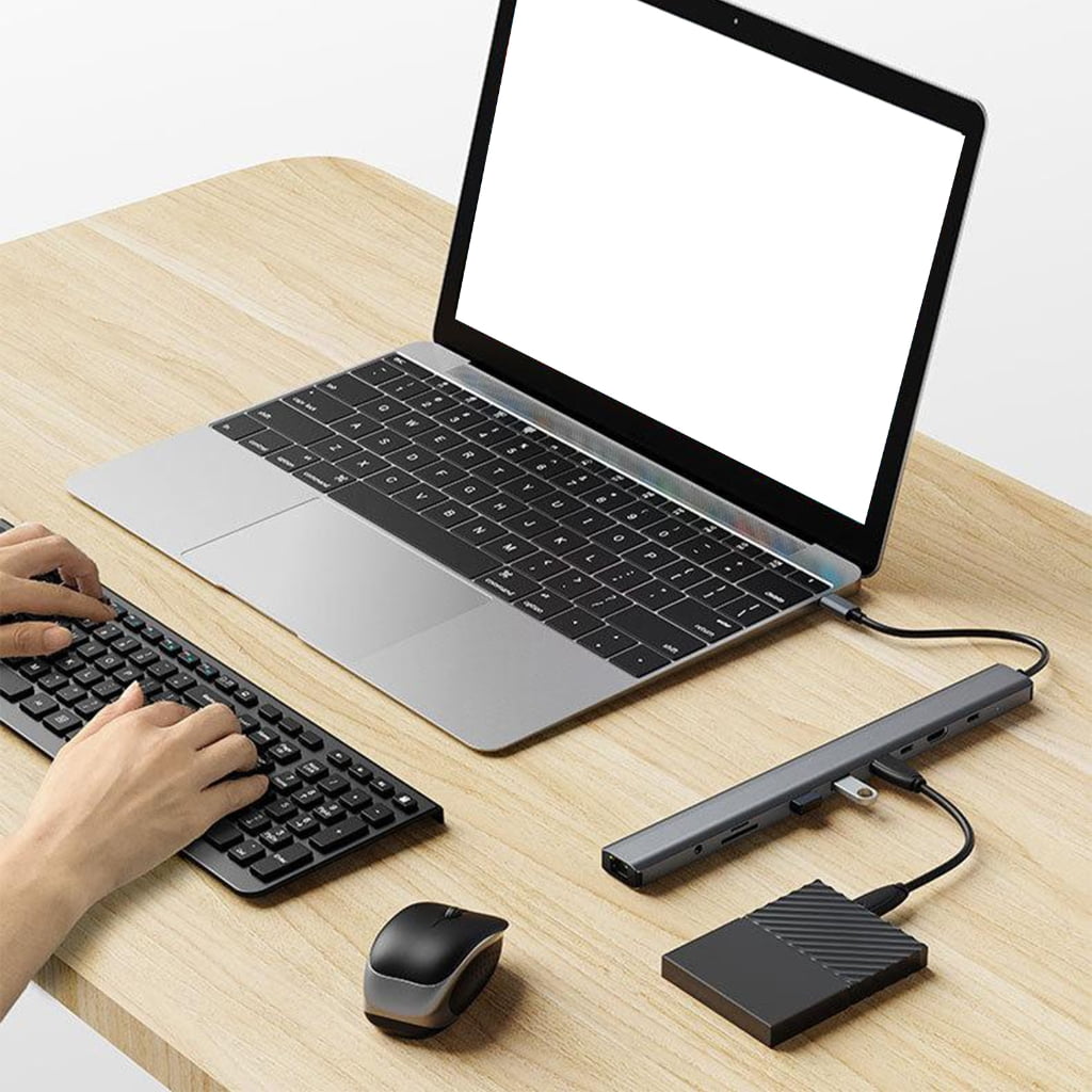 Tizuqe Multifunctional Aluminum Computer Stand 10 Port Type C Laptop Stand Foldable