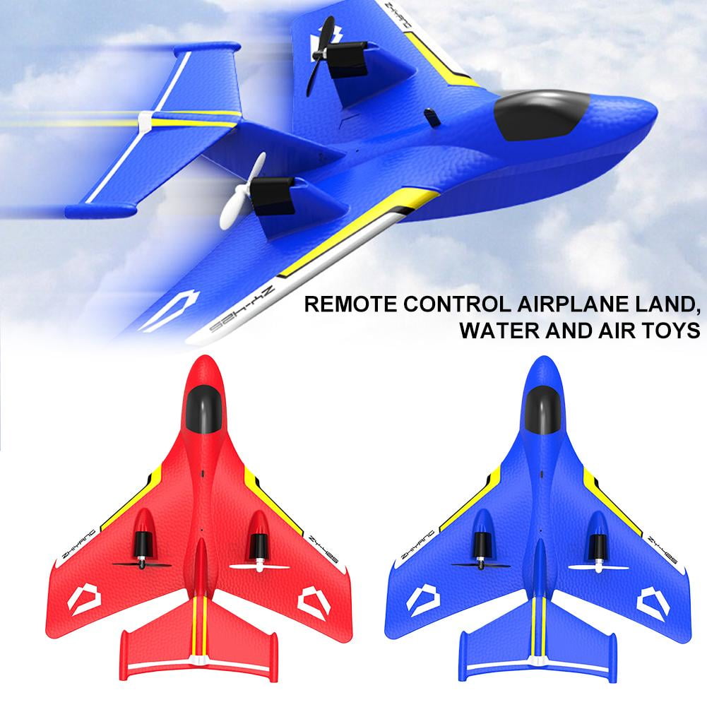 RC Water Plane, RC Airplane for Water Land and , Remote Control Airplane Flying Fighter Toys, Lightweight Foam Fighter Jet Toy for Land, Water & Play