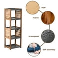 thumbnail image 4 of Bath Storage Floor Cabinet Elements 5 Tiers Acacia Wood Grey, 4 of 8