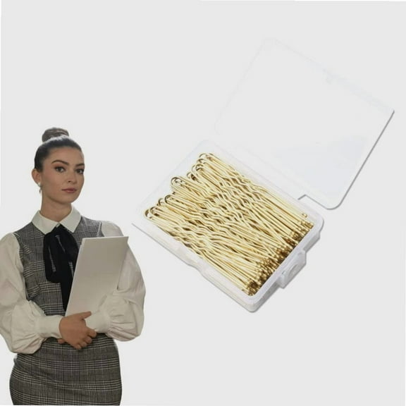 Metal U Shaped Hair Pins for Buns Bobby Pins Blonde Hair Accessories for Women Bridal Gold Hair Pins for Wedding Hairstyles 100Pcs