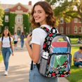 thumbnail image 3 of SEANATIVE 17 Inch PVC Clear Backpack for Kids Heavy Duty Transparent Bookbag See Through School Daypack Students Laptop Backpacks for Girls Boys, Floral Cat Colorful Daisy Black, 3 of 7
