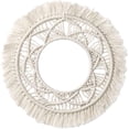 thumbnail image 1 of Hanging Wall Mirror with Macrame Fringe, Large Round Decoratic Boho Antique Mirror, 1 of 4