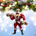 thumbnail image 3 of Darzheoy Christmas Ornaments Big Christmas Tree Ornaments Ornaments for Christmas Tree Two Pendant Decoration Double Print Fitness Muscle Santa, 3 of 6