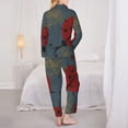 thumbnail image 5 of Kll Ladybug Print Women'S Long Sleeve Pajamas With Pants Sleepwear Loungewear 2 Set-Xx-Large, 5 of 9