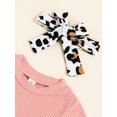 thumbnail image 5 of Seyurigaoka Baby Girls Shorts Set, Short Sleeve T-shirt with Elastic Waist Leopard Print Shorts Summer Casual Outfit, 5 of 8