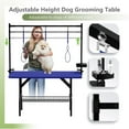 thumbnail image 3 of 47 Inch Large Dog Grooming Table – Foldable Pet Grooming Station for Home & Salon, Adjustable Arm with Double Nooses, Mesh Tray, Sturdy H-Frame, Non-Slip Pink Desktop, For Large Dogs & Cats,, 3 of 10