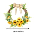 thumbnail image 3 of Summer Home Wreath with Sunflowers and Bees, Rattan Door Decor, 13.77 Inch Artificial Floral Garland for Wall, Porch, or Garden, 1 Piece, 3 of 7