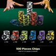 thumbnail image 6 of Gymax 14 Gram Clay Poker Chip Set 500 Pieces Claytec Style Chips with Aluminum Case, 6 of 9