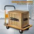 thumbnail image 3 of Foldable Push Cart Platform Cart 330lbs Capacity 4 Wheels 28.7x18.5x32.3inches Yellow Small Flatbed Cart, 3 of 12