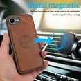 thumbnail image 6 of for iPhone 16e Case Detachable Magnetic Wallet Case with Card Holder, 2 in 1 PU Leather Flip Folio Case with Kickstand Wrist Strap Shockproof Protective Phone Case Cover for iPhone 16e, Brown, 6 of 7