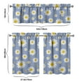 thumbnail image 5 of 3-Piece Daisy Kitchen Curtain Set - Ruffled Valance and Tier Curtains with Rod Pocket, Fresh Floral Pattern for Farmhouse Kitchen Windows Decor, 54"x14" + 27.5"x36"x2, 5 of 5