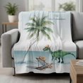 thumbnail image 2 of Coastal Blanket Soft Cozy Warm Throw Blanket for Couch, Plush Fuzzy Flannel Fleece Blankets for Sofa, Summer Beach Nautical Ocean Palm Tree Bed Blankets Lightweight Gifts for Women, 50"x80", 2 of 9
