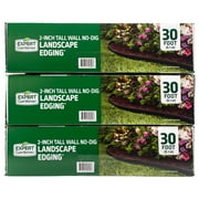 Expert Gardener 2-inch Tall Wall No-Dig Landscape Edging, 30-ft., Plastic, Black