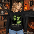 thumbnail image 5 of Frankenstein And Bride You Make Me Feel Alive Sweatshirt, Valentine Retro Horror Couples Love Sweater, 5 of 6