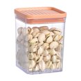 thumbnail image 1 of Recipientes herméticos para almacenamiento de alimentos de cocina, recipientes de plástico transparente para cereales, café, frutos secos, pasta (600 ml), 1 of 6