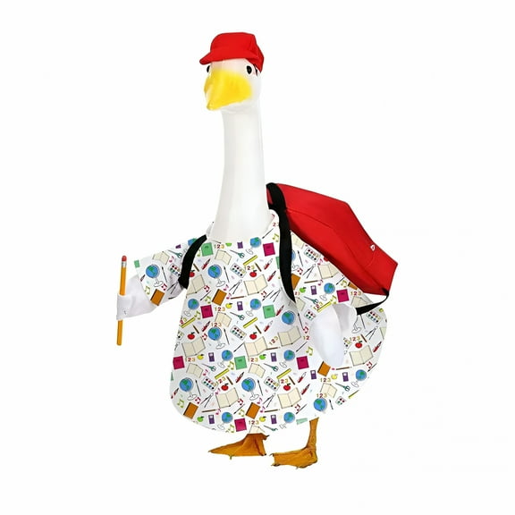 BESTSKY Halloween Porch Goose Costume - 23" White Decorative Outfit, Festival Dress Set, Weatherproof Fabric, for Yard Holiday Displays, Seasonal Garden Decor
