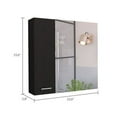 thumbnail image 5 of Cterwk 2 Door Wall Cabinet with 4 Internal Shelves and Mirror, Perfect for Kitchen, Bathroom Room, Black, 5 of 8