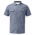 thumbnail image 4 of Men's Solid Color Cuban Collar Casual Short Sleeved Imitation Cotton Linen Men's Large Shirt 4XL, 4 of 5