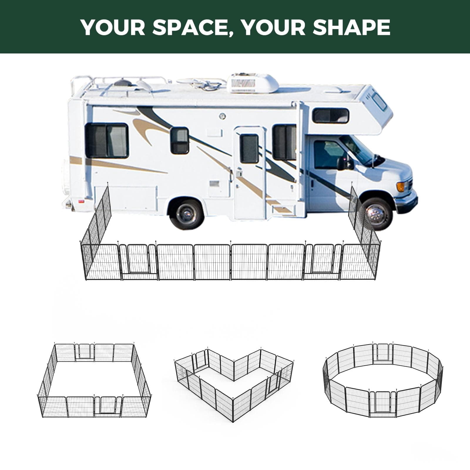 FXW Instant Dog Playpen, Portable Pet Fence for Outdoor, RV Trips, and Camping, 24inch, 8 Panels for Puppy and Small Dogs│Patented