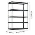 thumbnail image 5 of KFFKFF Storage Racks, 3000 lbs Capacity, 5 Layer Robust Garage Racks, 24" Depth x 48" Width x 72" Height, Modifiable Metal Racks for Industrial Rack Unit Utility Rack, in Black, 5 of 9