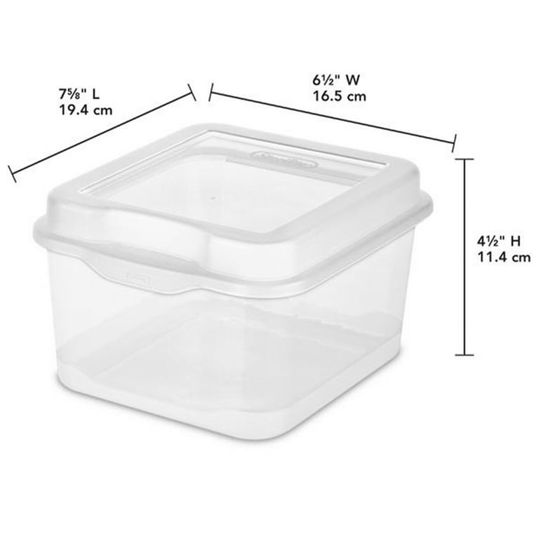 Sterilite FlipTop, Stackable Small Storage Bin with Hinging Lid, Plastic  Container to Organize Desk at Home, Classroom, Office, Clear, 48-Pack
