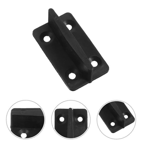 PBPBOX 8Pcs Black Stainless Steel Sliding Door Stops for Wardrobe Closet Doors Pocket Door Guides Bottom