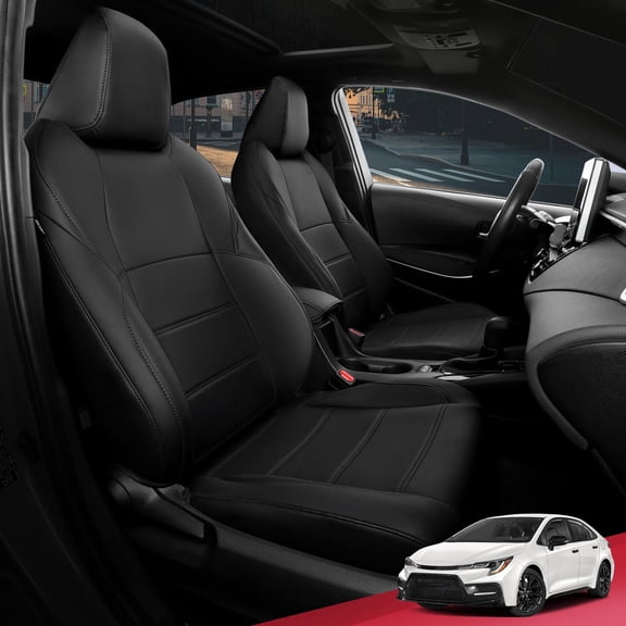 Freesoo for Toyota Corolla Seat Covers 2020-2026 SE/SE Apex Nightshade & 2023-2025 XSE & 2025 FX, Custom Fit Leather Seat Cover Full Set, Black