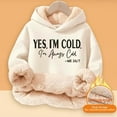 thumbnail image 4 of Hoodies for Girls Girls Letter Print Hooded Sweatshirt Cozy Pullover Long Sleeve Playful Design Casual Winter Outerwear Girls Sweatshirt Beige 3 Years-4 Years, 4 of 5