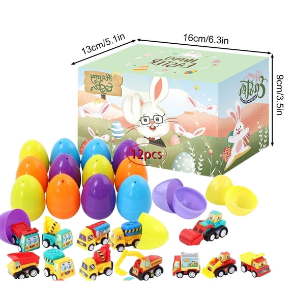 LanChuBo Big Clearance 12PC/24PC Easter Eggs with Toys Inside, Easter Party Gifts Easter Egg Fillers Bath Toys