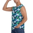 thumbnail image 3 of Fotbe Blue Lotus Flower Men's Camiseta sin Mangas Estampada para Hombres, Playera Casual para Gimnasio, Entrenamiento, Playa-XX-Large, 3 of 7