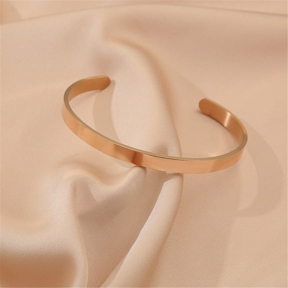 Stainless Steel Mens Bracelet - Minimalist Antique Design Open Metal Bangle for Boys and Men for Everyday Wear