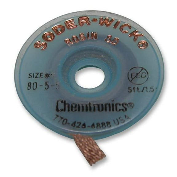 CHEMTRONICS - Soder-Wick Rosin Desoldering Braid Green Label 2.0mm x 1.5m