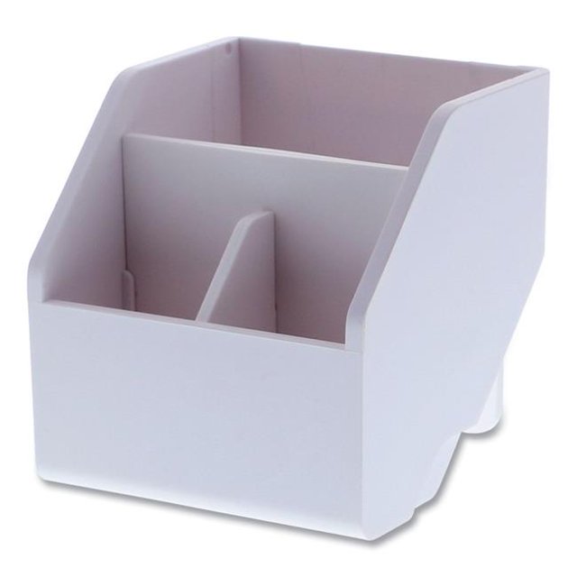 Short Konnect Desktop Organizer Storage Bin, White