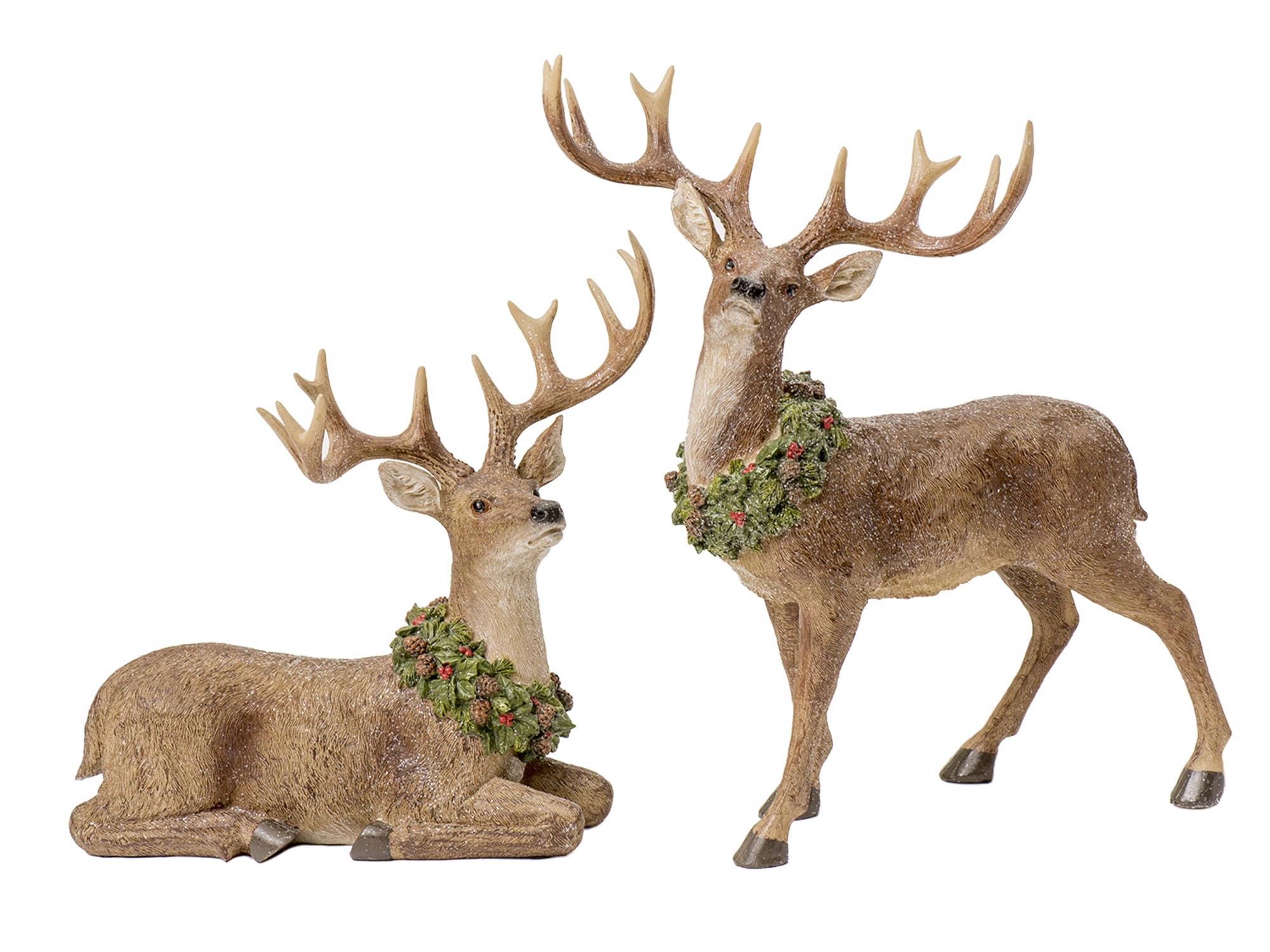 NEW~RAZ Imports~15" Reindeer/Deer Christmas~Set 2~Use tree/wreath/ornament/brown 