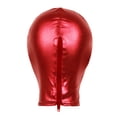 thumbnail image 2 of TiaoBug Unisex Men Women Metallic Latex Full Face Cover Blindfold Mask Hood Shiny Headgear Red OneSize, 2 of 4