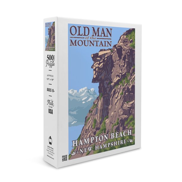 Hampton Beach, New Hampshire, Old Man of the Mountain (19x27 inches