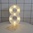 thumbnail image 4 of Decorative Led Light Up Number Letters, White Plastic Marquee Number Lights Sign Party Wedding Decor Battery Operated Number (8), 4 of 5